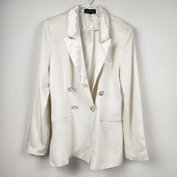 Retrofete Cream Blazer Double Breasted Size Medium - Picture 1 of 12